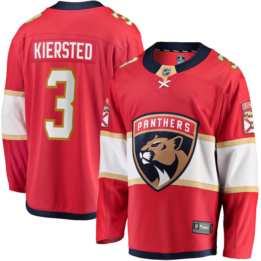 Men Florida Panthers 3 Matt Kiersted Fanatics Branded Red Home Team Breakaway Player NHL Jersey